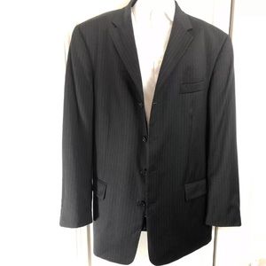 Jones New York Classic Fit Blue Pinstripe Blazer